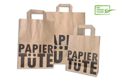tausendtypentragetaschen - Papier-Tüte - Flachhenkeltasche aus Recyclingpapier